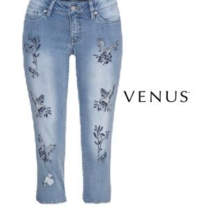 VENUS Light Blue Embroidered Jeans